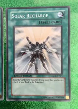 Yugioh TCG cards x3 set Solar Recharge ANPR-ENSE1 Limited Edition Super Rare - Image 5
