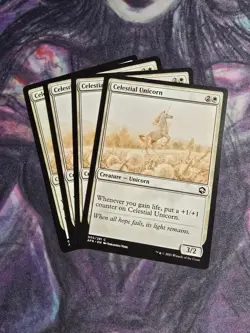 x4 Celestial Unicorn C MTG Adventures in the Forgotten Realms M/NM, English - Image 1