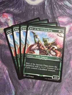 Showcase HEIR OF THE ANCIENT FANG x4 mtg NM-M Neon Dynasty 4 Common - Image 1
