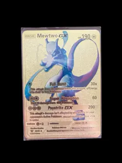 Pokemon MEWTWO GX Gold Card Full Burst In Protective Case - Image 1