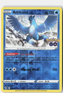 Articuno 024/078 Holo Rare Pokemon GO Pokemon Reverse Holo Near Mint - Image 1