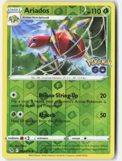 Ariados 007/078 Uncommon Pokemon GO Pokemon Reverse Holo Lightly Played - Image 1
