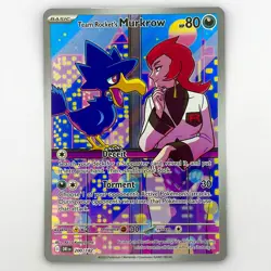 Pokemon TCG Team Rockets Murkrow Card 200/182 Destined Rivals Illustration Rare - Image 1