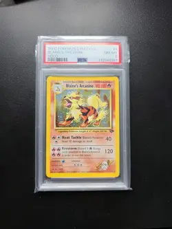 2000 WOTC Pokemon Gym Challenge Blaine’s Arcanine PSA 8 1/132 Vintage Holo - Image 1