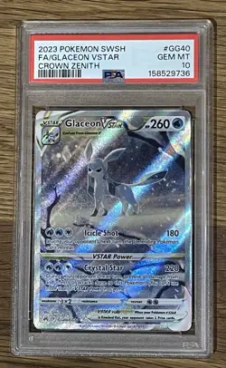 Pokemon TCG Glaceon VSTAR Galarian Gallery Crown Zenith Card GG40/GG70 PSA 10 - Image 1