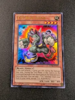 T.G. Rush Rhino LC5D-EN210 Ultra Rare 1st Edition Yugioh NM - Image 1