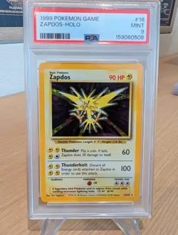 1999 Zapdos Holo 016/102 Base Set Pokemon PSA 9 Mint - Image 1