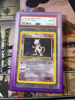 Pokemon TCG Mewtwo 10/130 Base Set 2 PSA 8 - Image 1