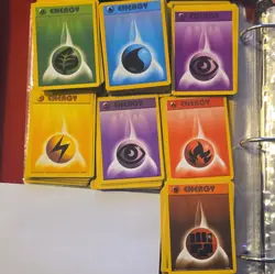 240 Pokemon TCG Base Set Basic Energy Lot Grass Water Psychic Fire w/ Shadowless - Image 1