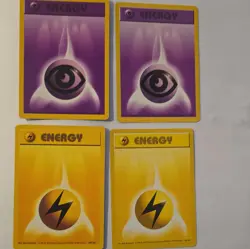 240 Pokemon TCG Base Set Basic Energy Lot Grass Water Psychic Fire w/ Shadowless - Image 3