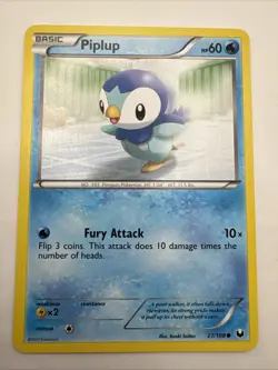 Pokemon Card Piplup Dark Explorers Common 27/108 Near Mint - Image 1