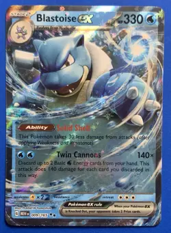 Pokemon TCG - Double Rare Holo Blastoise ex 009/165 - Scarlet & Violet 151 - NM - Image 1