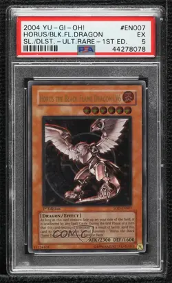UL - Horus the Black Flame Dragon LV6 1st Ed. YuGiOh Soul of Duelist PSA 5 2004 - Image 1
