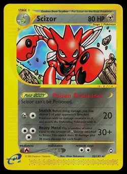 Pokemon Card - Scizor Aquapolis 32 Rare - Image 1
