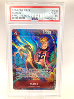 Marco OP02-018 Alt Art PSA 10 PRB-01 Premium Booster English ONE PIECE - Image 1