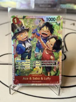 Ace & Sabo & Luffy OP13-007 SR Carrying On His Will One Piece Foil NM - Image 1