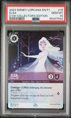 2023 DISNEY LORCANA EN P1-PROMO #19 ELSA - GLOVES OFF PSA 10 - Image 1