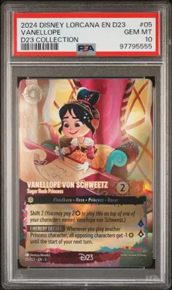 2024 D23 Disney Lorcana .. VANELLOPE VON SCHWEETZ #5 .. PSA 10 - Image 1