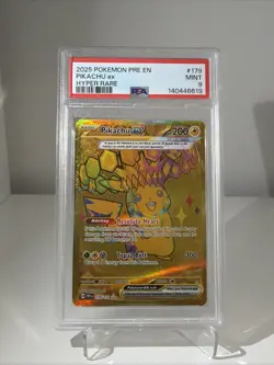 Pikachu ex Hyper Rare Gold 179/131 prismatic evolutions Pokemon TCG PSA 9 - Image 1