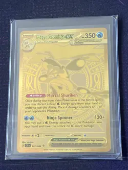 Pokemon TCG Mega Greninja EX 122/086 Chaos Rising Gold Secret Rare NM English - Image 1