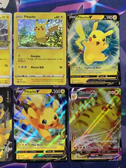 Pokemon TCG Lot of 8 English & Japanese Pikachu Cards Mixture of V VMAX Promo - Image 3