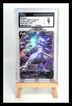 2024 Pokemon Cards CHN. Mewtwo V 135/127 SR CGC 9 MINT - Image 1