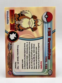 Pokemon Card Topps Chrome Growlithe #58 NM - Image 5