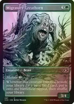 1x Migratory Greathorn | FOIL | Ikoria Lair of Behemoths | MTG Magic Cards - Image 1