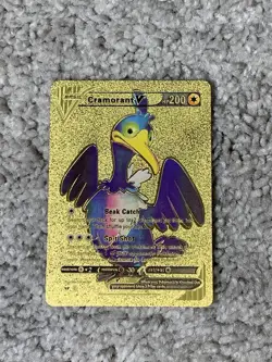 Pokemon Cramorant V HP200 Beak Catch Rare Gold Accents Foil Fan Art Card - Image 1