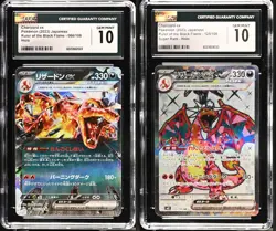 Set 2 CGC 10 GEM RR/SR Japanese Pokemon Card CHARIZARD EX 066/108 125/108 SV3 - Image 1