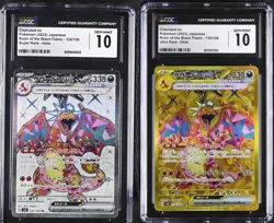 Set 2 CGC 10 GEM UR/SR Japanese Pokemon Card CHARIZARD EX 125/108 139/108 SV3 - Image 1
