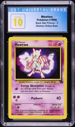 CGC Pristine 10 Mewtwo Movie Promo WB 1999 Pokemon Card #3 - Image 1