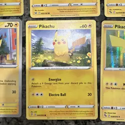 Pokemon TCG - Pikachu Lot 6 Cards - Pikachu SWSH039 Promo, Pokemon GO & More - Image 4