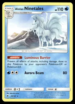 Alolan Ninetales 28/147 Rare Burning Shadows Pokemon NM - Image 1