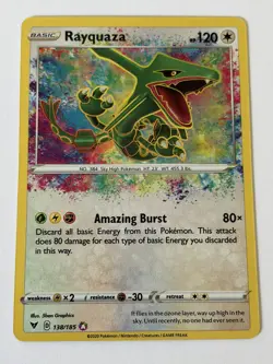 Rayquaza 138/185 Amazing Rare Vivid Voltage Pokemon NM - Image 1