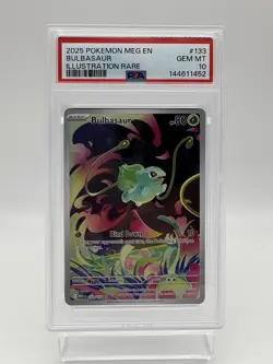 2025 POKEMON MEG EN-MEGA EVOLUTION ILLUSTRATION RARE #133 BULBASAUR PSA 10 - Image 1