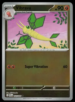 Vibrava 052/094 Common Phantasmal Flames Pokemon Reverse Holo Near Mint - Image 1