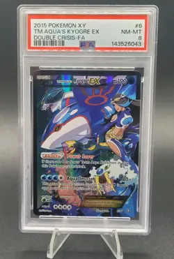 Pokemon XY: Team Aqua's Kyogre EX PSA 8 NM-MT #6/34 Double Crisis Full Art Holo - Image 1