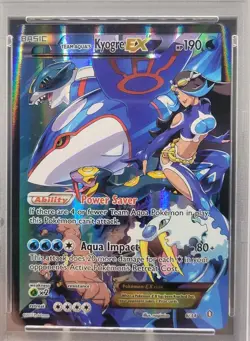 Pokemon XY: Team Aqua's Kyogre EX PSA 8 NM-MT #6/34 Double Crisis Full Art Holo - Image 3