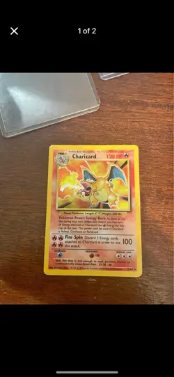 Pokemon TCG Base Set Charizard 4/102 Holo Rare WOTC MP - Image 1