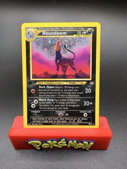 Houndoom 8/64 Pokemon 1st Edition Neo Revelation Holo Rare - LP/MP Swirl - Image 1