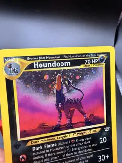 Houndoom 8/64 Pokemon 1st Edition Neo Revelation Holo Rare - LP/MP Swirl - Image 2