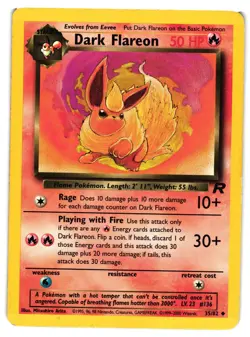 Pokemon TCG Dark Flareon 35/82 Team Rocket Regular Unlimited LP/MP - Image 1