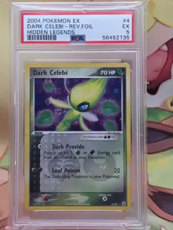 Dark Celebi 4/101 Reverse Holo Rare Hidden Legends 2004 PSA 5 EX Pokemon TCG - Image 1