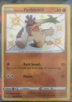 Pokemon TCG - Galarian Farfetch'd SV063/SV122 Shining Fates: Shiny Vault Holo - Image 1