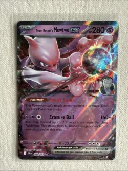 Team Rocket's Mewtwo ex 081/182 Double Rare Destined Rivals Pokemon Holo NM - Image 1