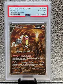 Pokemon TCG | Entei V GG36/GG70 SWSH: Crown Zenith: Galarian Gallery | PSA 10 - Image 1