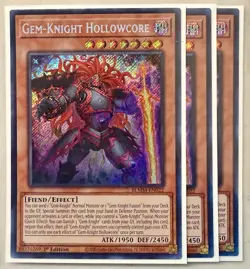 Yugioh! 3x Gem-Knight Hollowcore BLMM-EN022 Secret Rare 1st Ed NM - Image 1