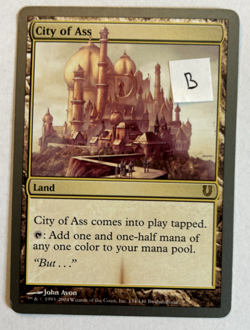 City of Ass, Rare Land, Unhinged, MTG Magic the Gathering NM - Image 2