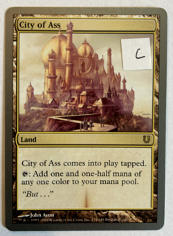 City of Ass, Rare Land, Unhinged, MTG Magic the Gathering NM - Image 3